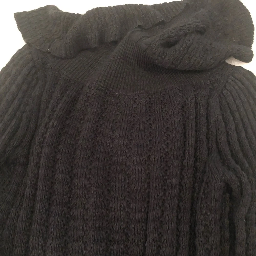 Free People off-the-shoulders black long sleeve sweater size L - Picture 7 of 10